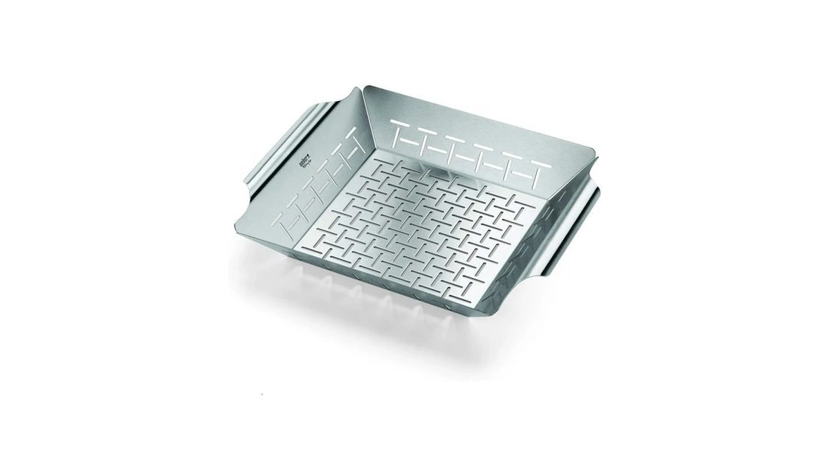 Weberยฎ Deluxe Grilling Basket, Stainless Steel For Gourmet Grilling