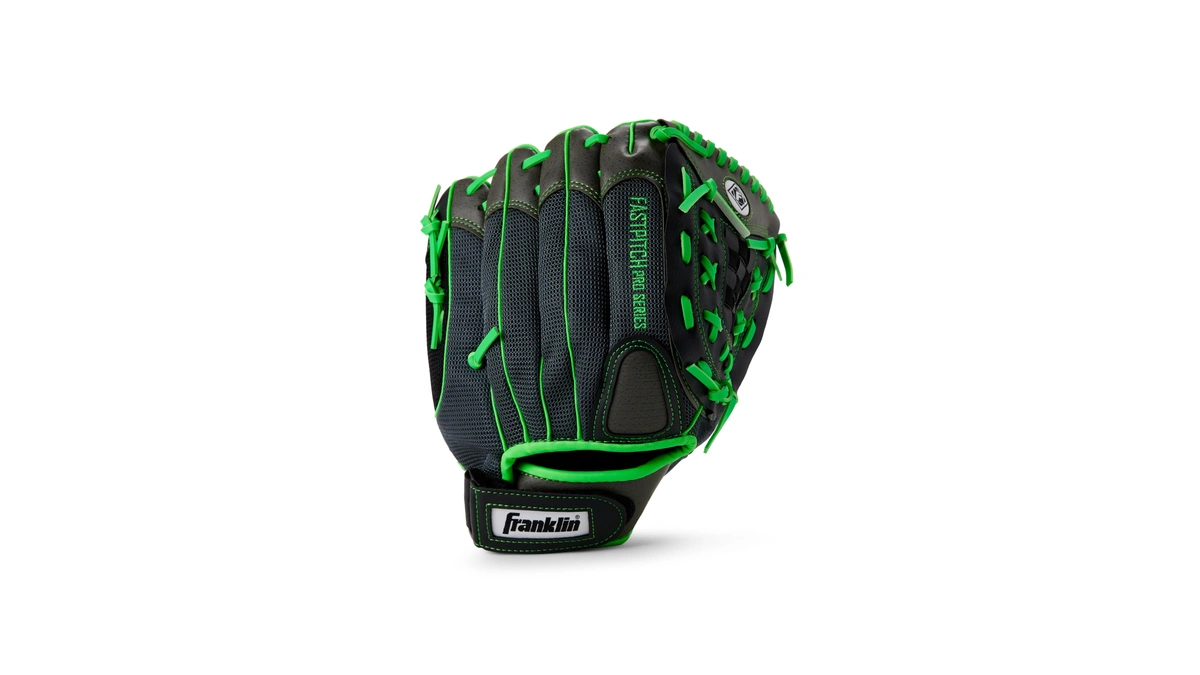 Franklin Sports Windmill Series 11-inch Lightweight Softball Glove, Lime/gray
