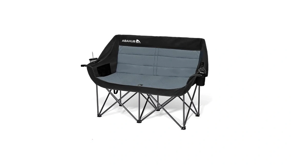 Abahub Loveseat Camping Lawn Chairs Two Person Seater Double Couch