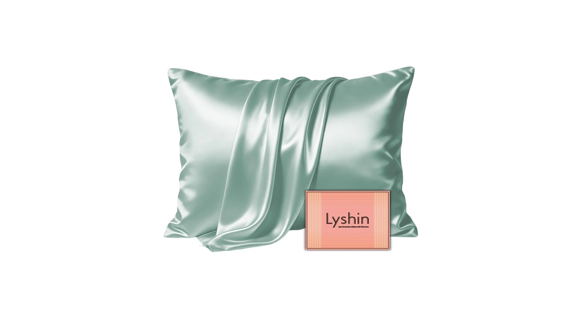 Lyshin Silk Pillow Cases Standard Size With Hidden Zipper, Sage