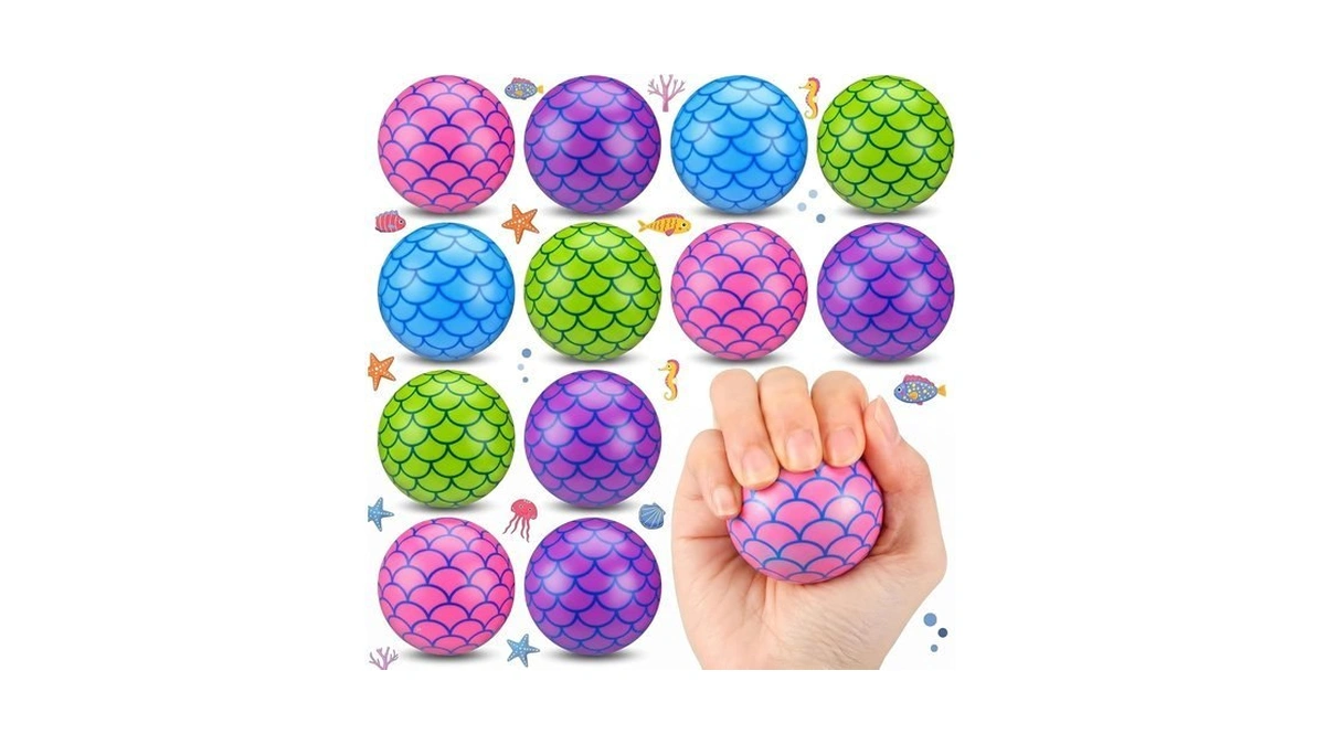 Meooeck 32 Pcs Mermaid Fidget Balls Bulk 2" Funny Mermaid