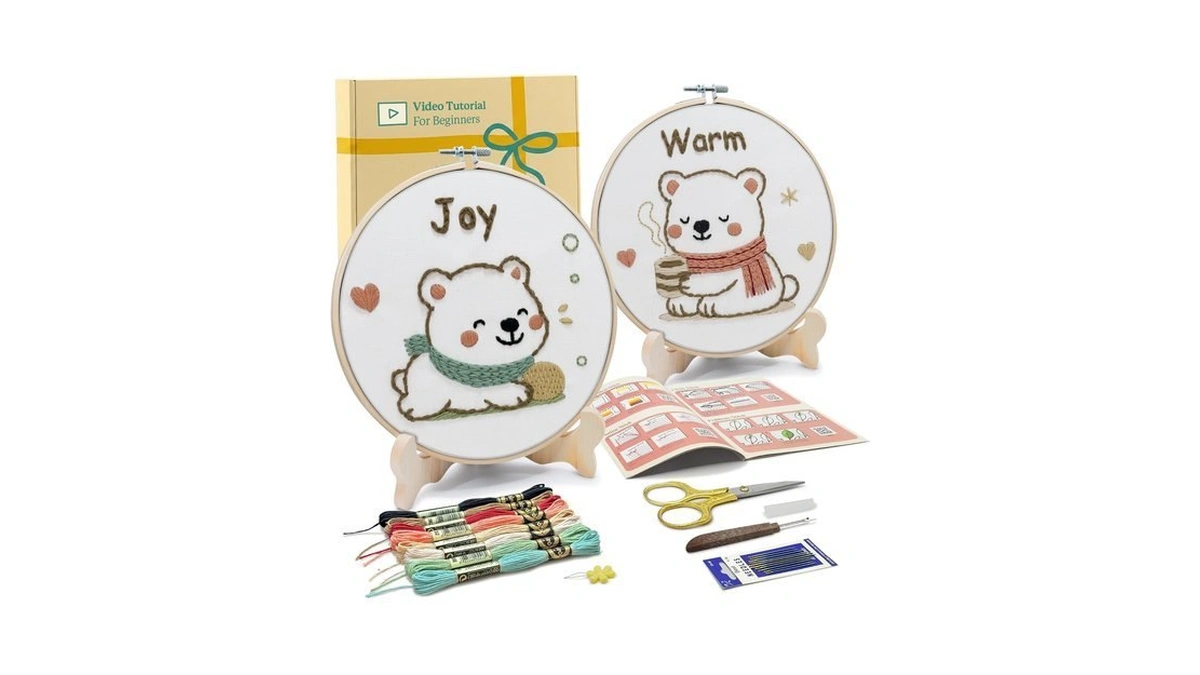 Bradove Bears Embroidery Kit For Beginners With Patterns