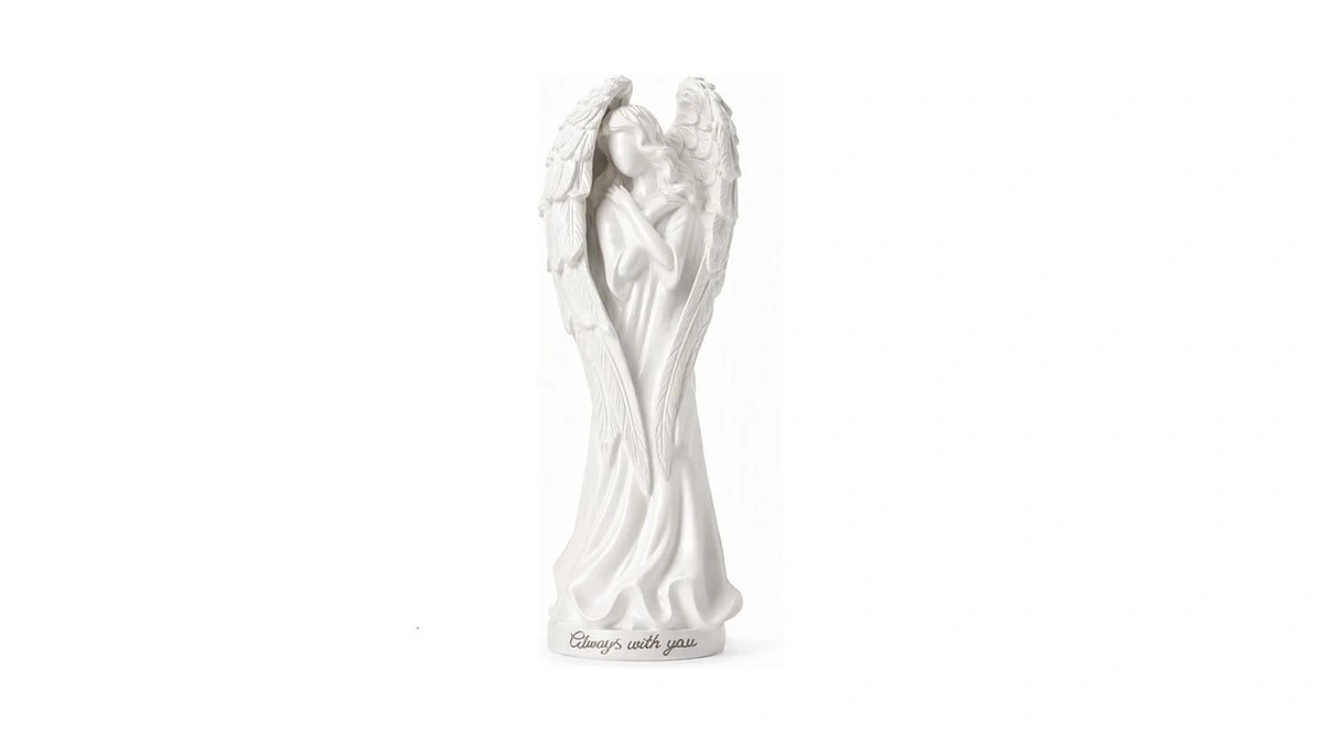 Iemoiajh Resin Angel Figurine, Hand-painted Cherub Guardian Statue, Tabletop Ornament