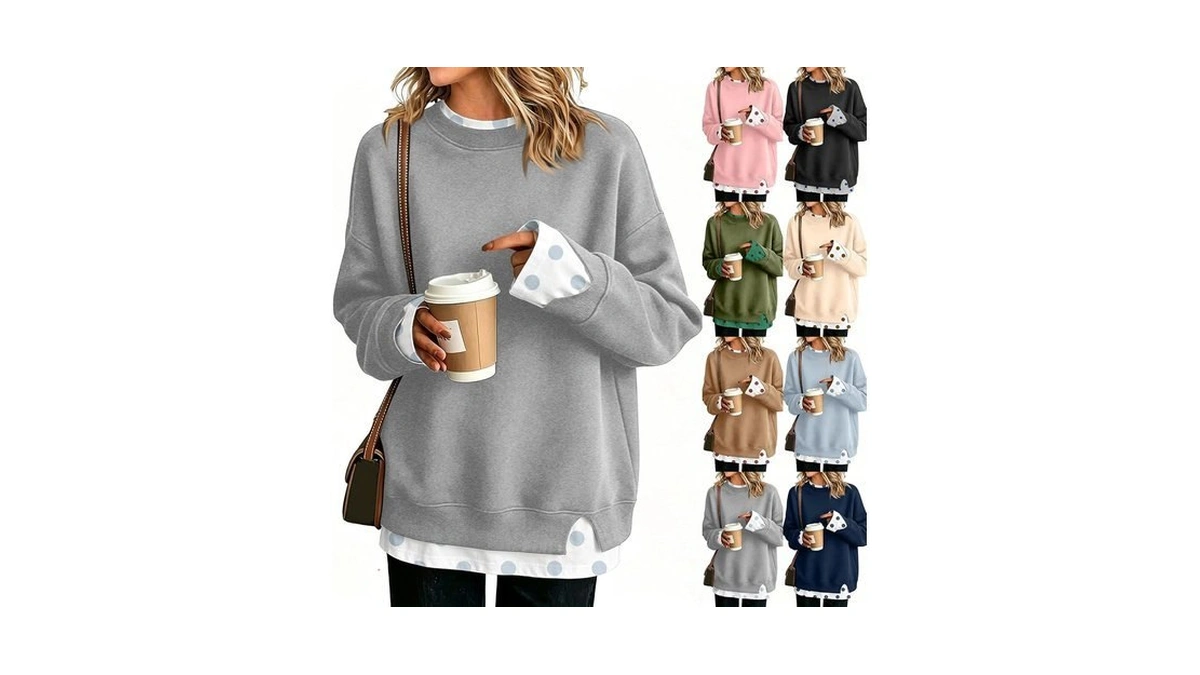 Layered Sweatshirt For Women Y2k Polka Dot Print Fall 2026