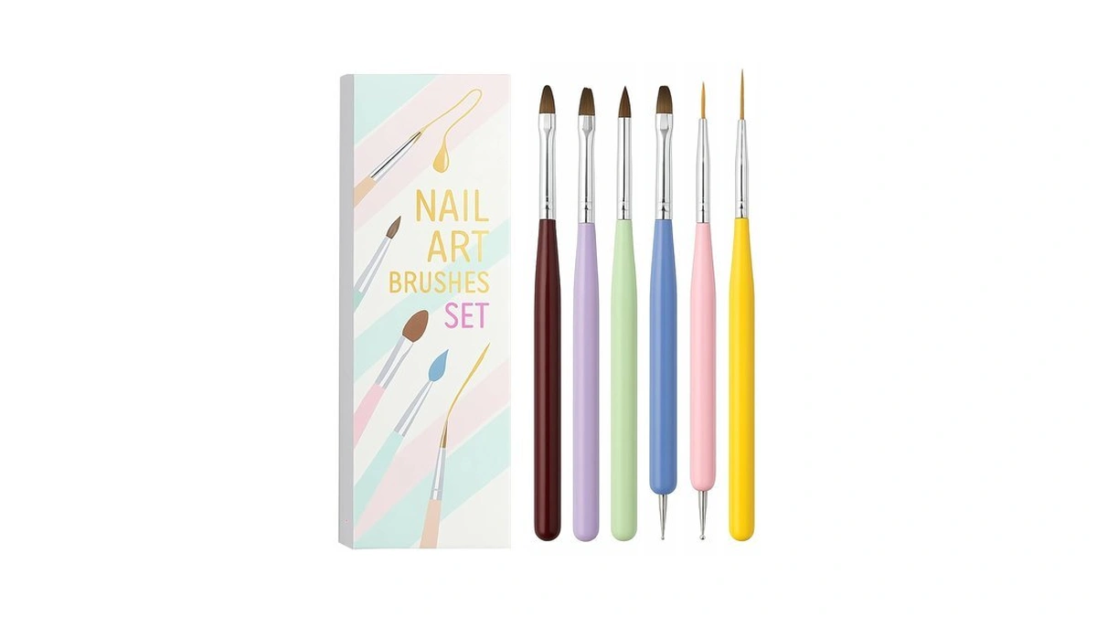 Nail Art Brushes Set – 6pcs Gel Polish Nail Brush