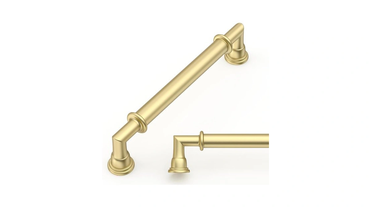 Amerdeco 10 Pack Brushed Gold Cabinet Pulls 5 Inch(128mm) Hole