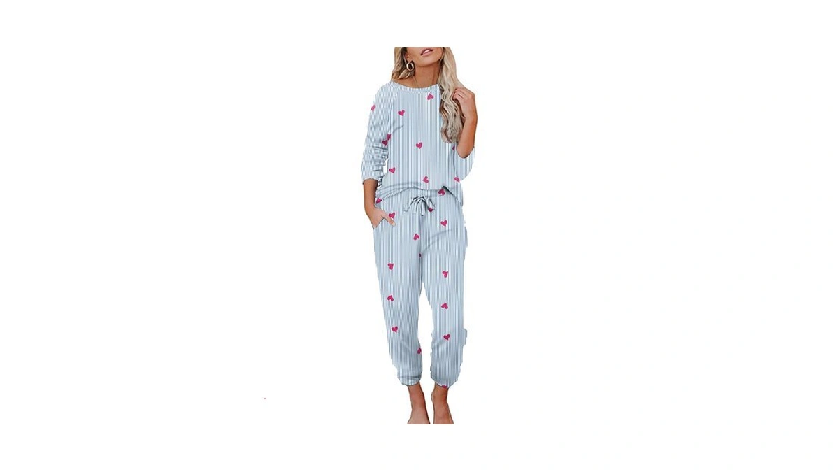Ekouaer Womens Pajamas Set Long Sleeve Loungewear Soft Joggers With