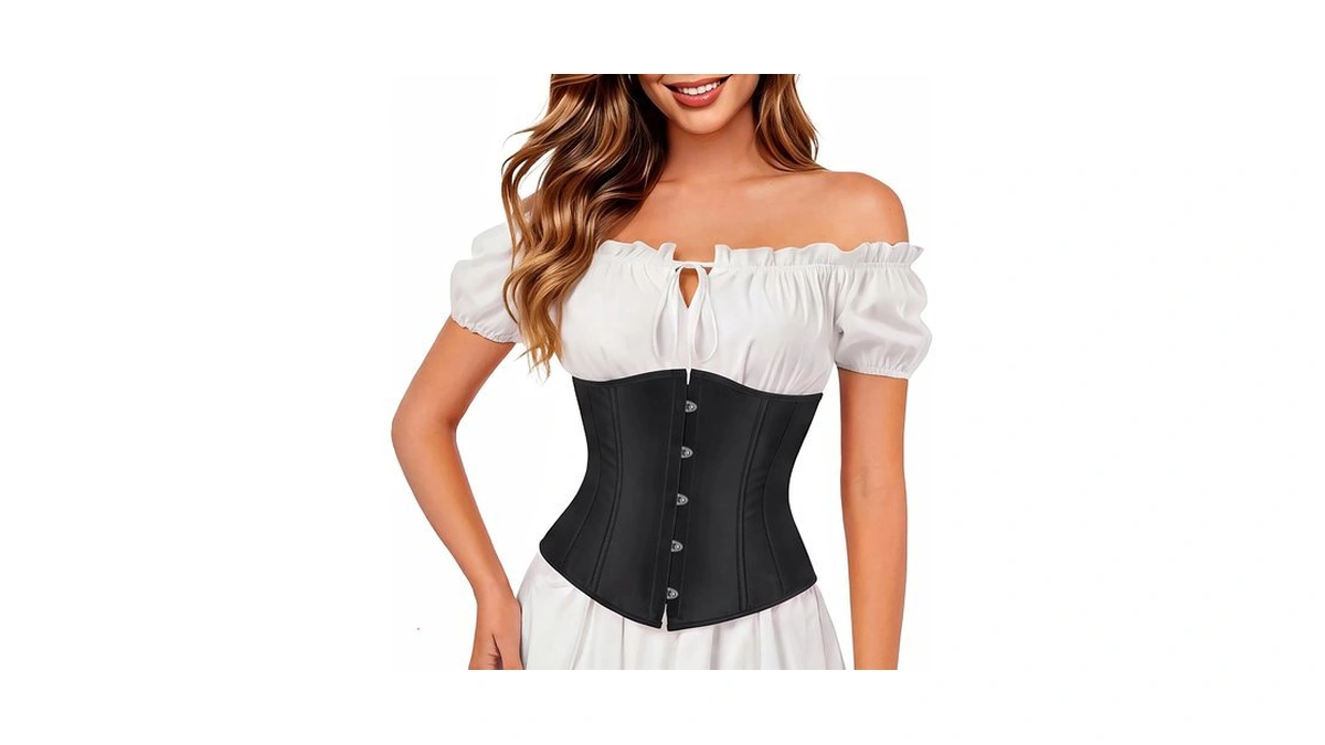 Underbust Corset Top For Women Renaissance Pirate Costume Small Black