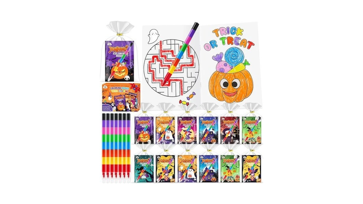 Zmlm 24 Pack Halloween Coloring Books With Crayons,party Favors For