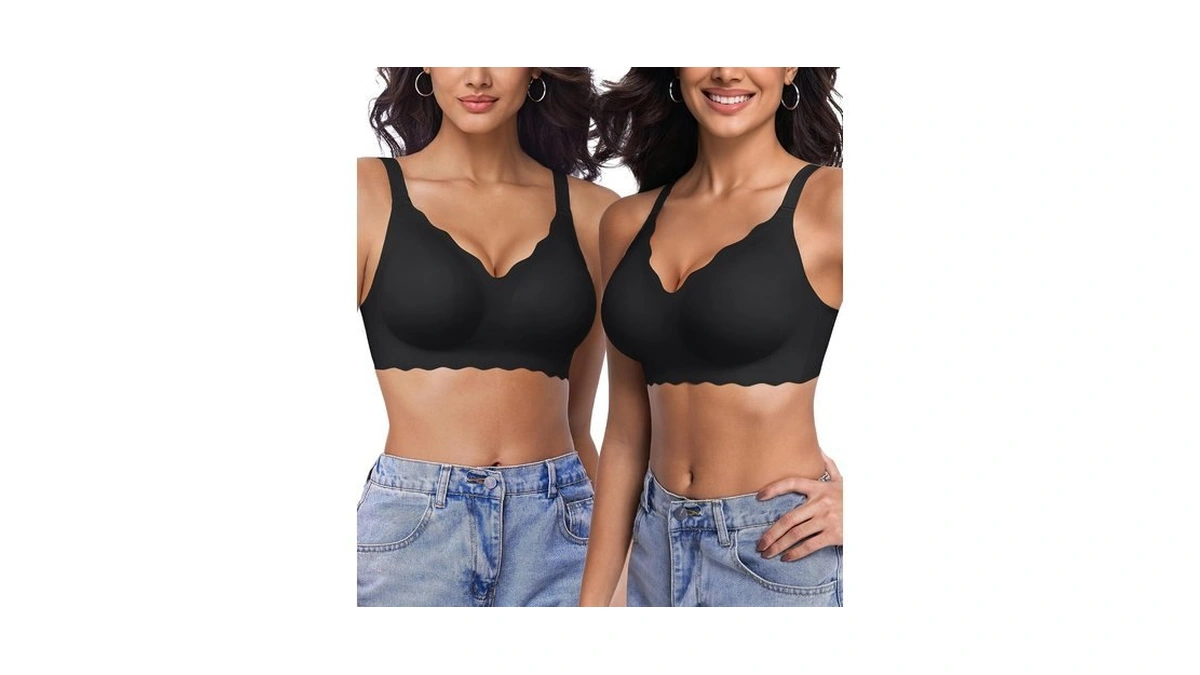 Leviace 2 Pack Wireless Jelly Bras For Women With Support,