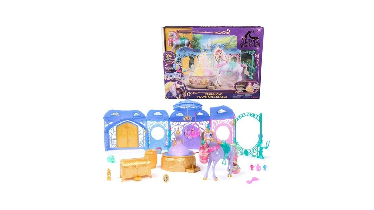 Unicorn Academy Starglow Fountain Stable, Dolls & Unicorn Toys, Ages