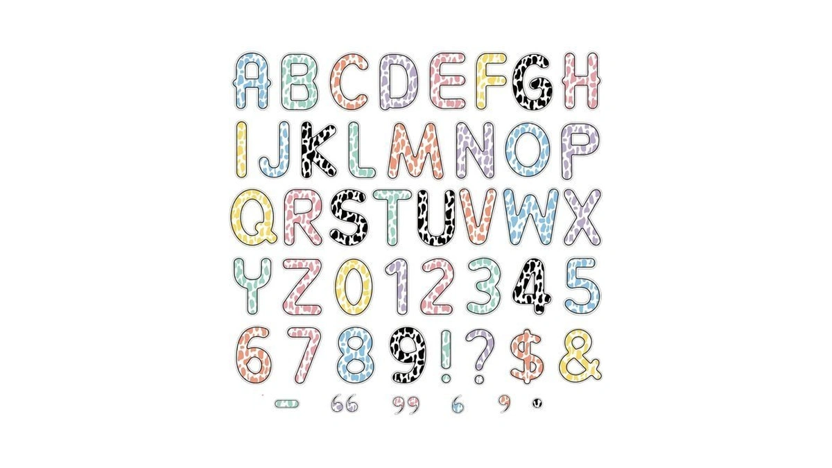 Faccito 176 Pcs Pastel Bulletin Board Letters Large Cutout Alphabet