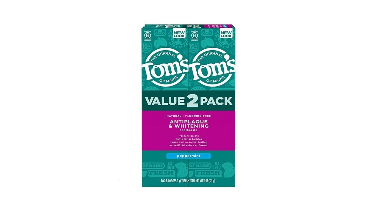Tom's Of Maine Antiplaque And Whitening Toothpaste, Peppermint, 2pk, 5.5