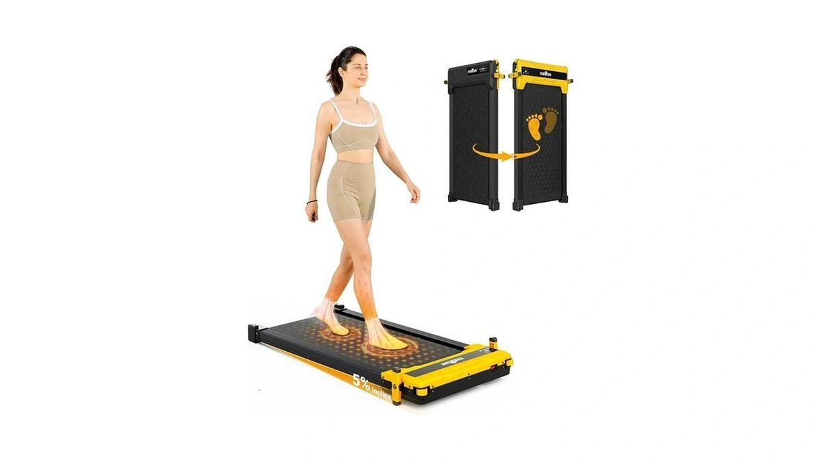 Therun Dual-sided Walking Pad Treadmill With Incline, Easy-flip 2-in-1 For