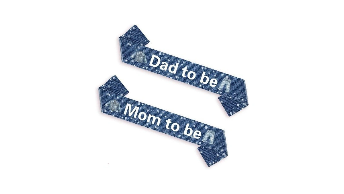 Jollyboom Blue Jean Denim Baby Shower Decorations, Mom To Be