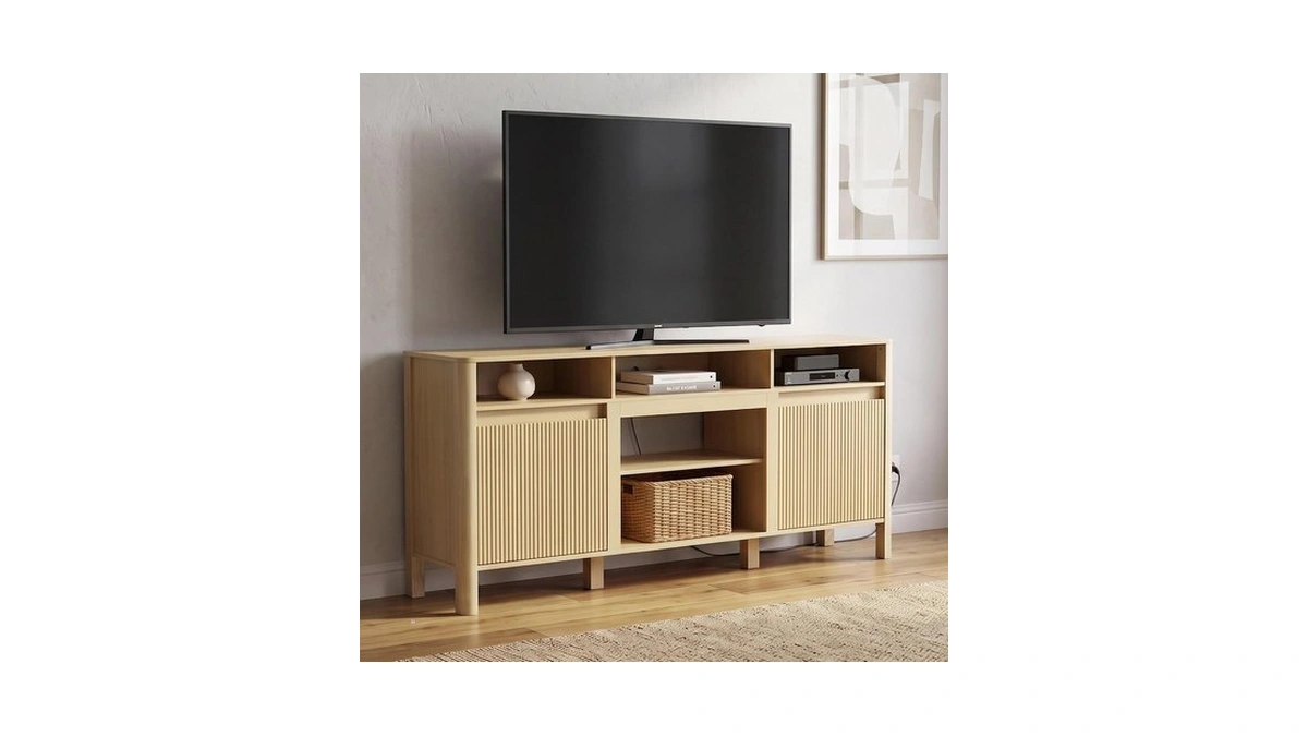 68" Fluted Tv Stand For Tvs Up To 75", Mid