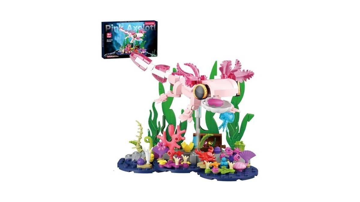 Axolotl Building Blocks Set For Kids, Aquatic Animal Toy Desk