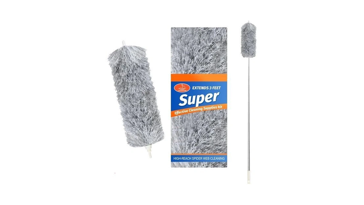 Zz Lazycottage Duster With Extension Pole & Flexible Head, Gray