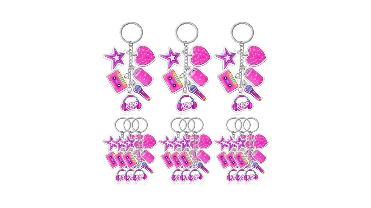 Equsion 12 Pcs Kpop Themed Keychains With Acrylic Charms Freebies