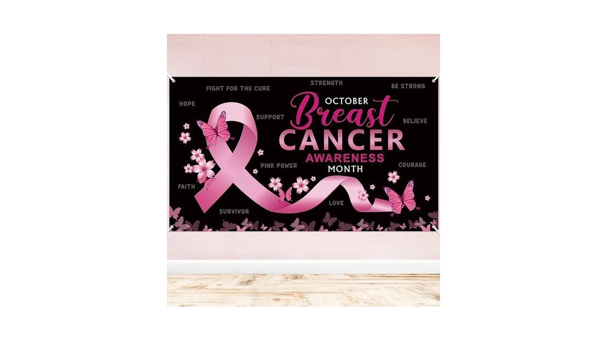 Angolio October Breast Cancer Awareness Month Backdrop - Extra Large