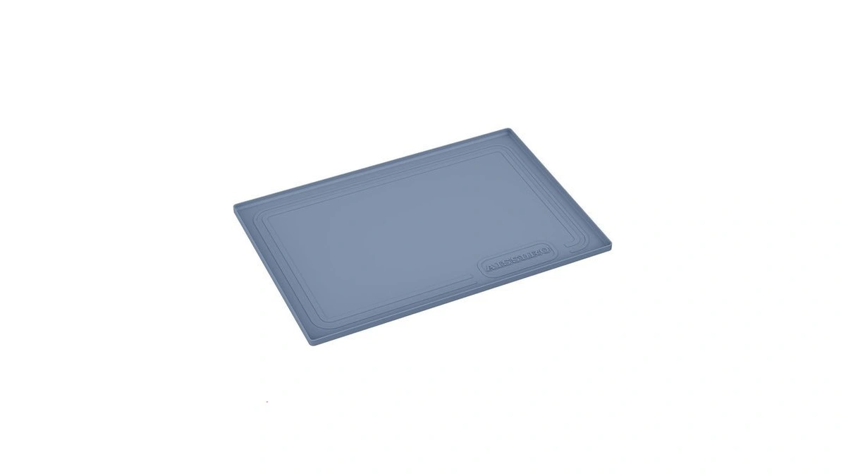 Aisslro Waterproof Under Sink Mat 25"x19", Silicone Mat, Dark Blue