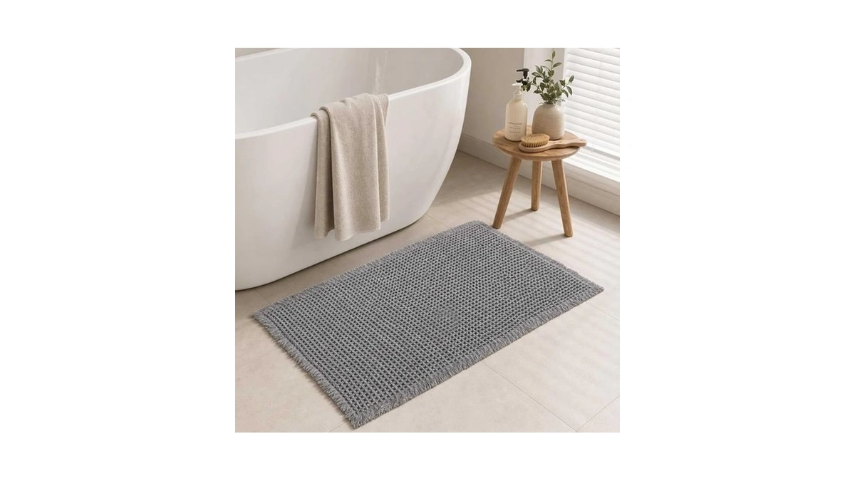 Ezcint Waffle Bath Mat Extra Soft Bathroom Rugs Non Slip