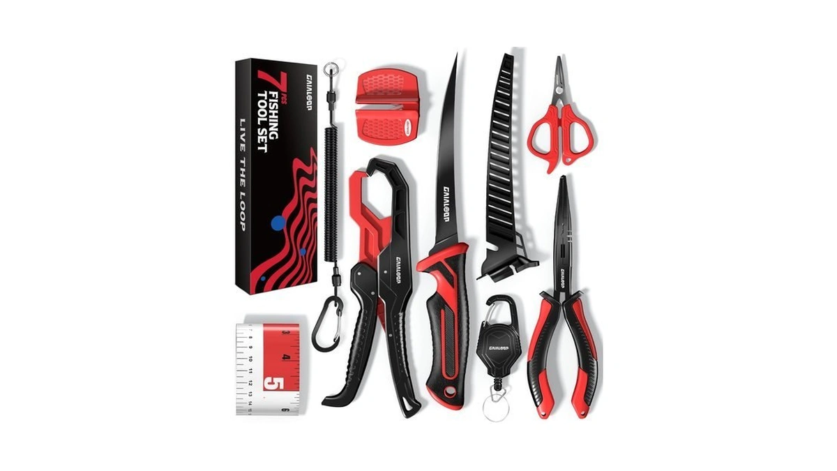 Gaialoop Fishing Tool Kit, 7-piece Fillet Knife, Pliers, Scissors &