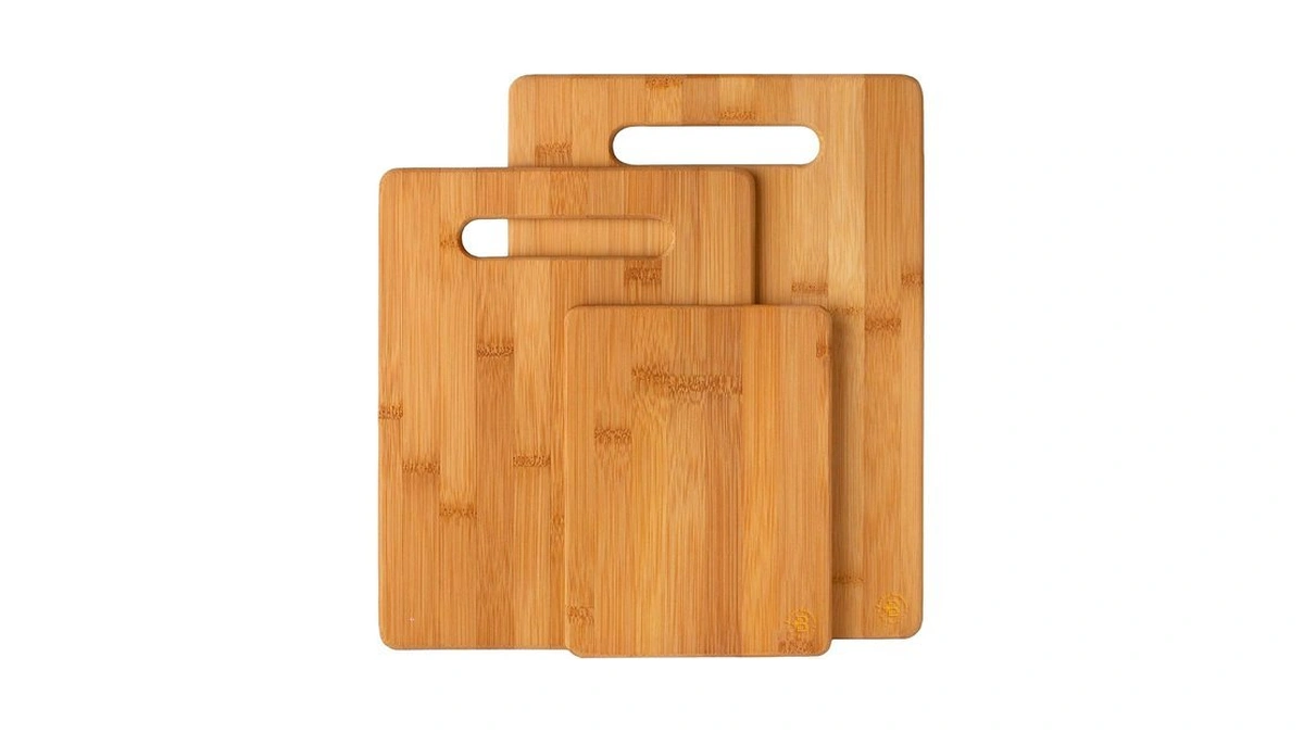 Bamboo Cutting Boards For Kitchen - Set Of 3 Reversible