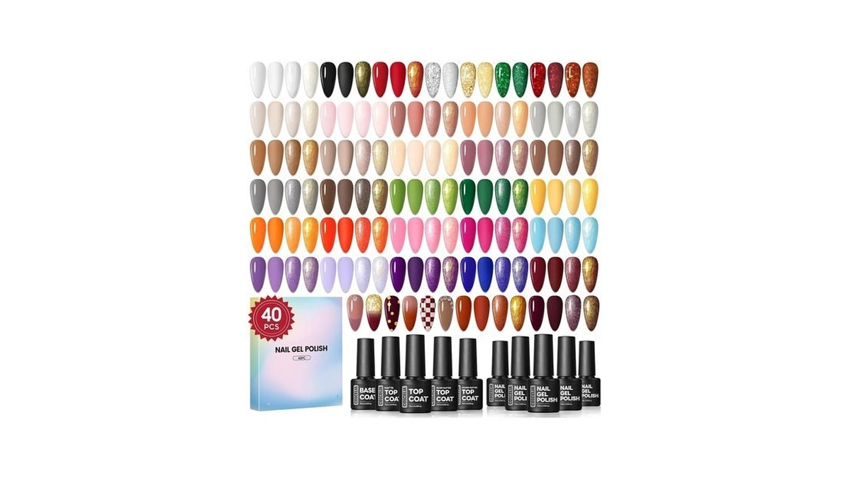 Coscelia 40pcs Gel Nail Polish Set, 35pc Gel Polish With