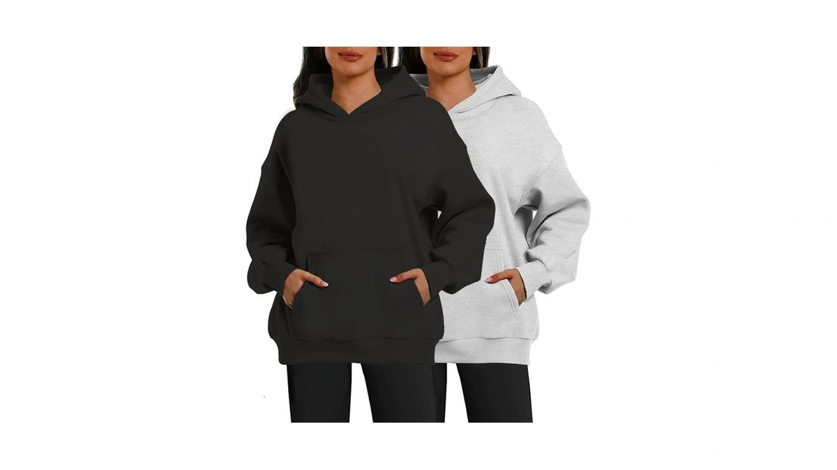 Xfifm 2 Pack Womens Oversized Hoodies Sweatshirts Fleece Hooded Pullover
