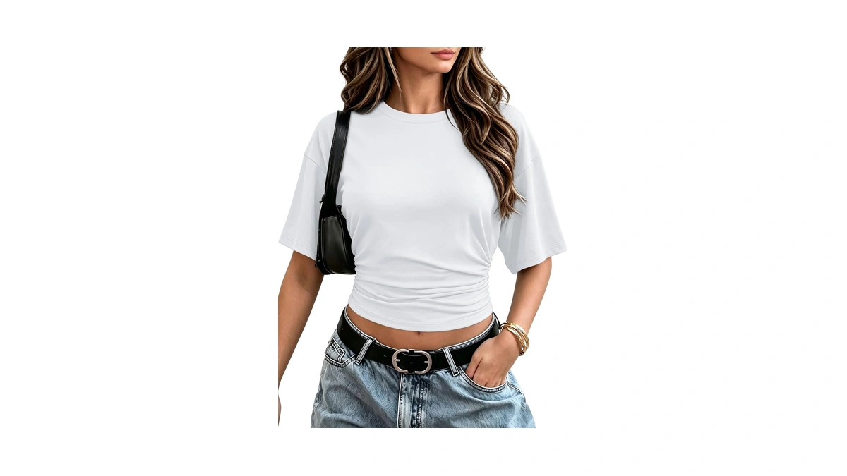 Sampeel Shirts For Women Trendy 2026 White T Shirts Crop