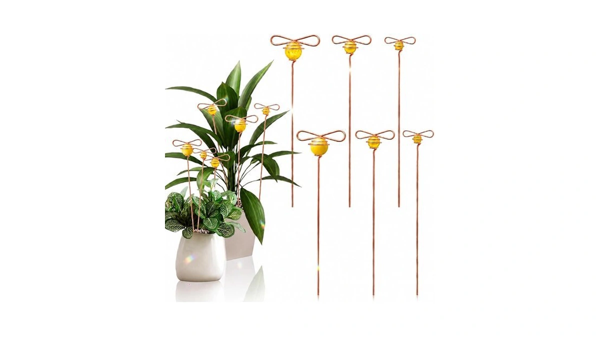 Hushee 6 Pcs Dragonfly Plant Trellis For Potted Small Copper