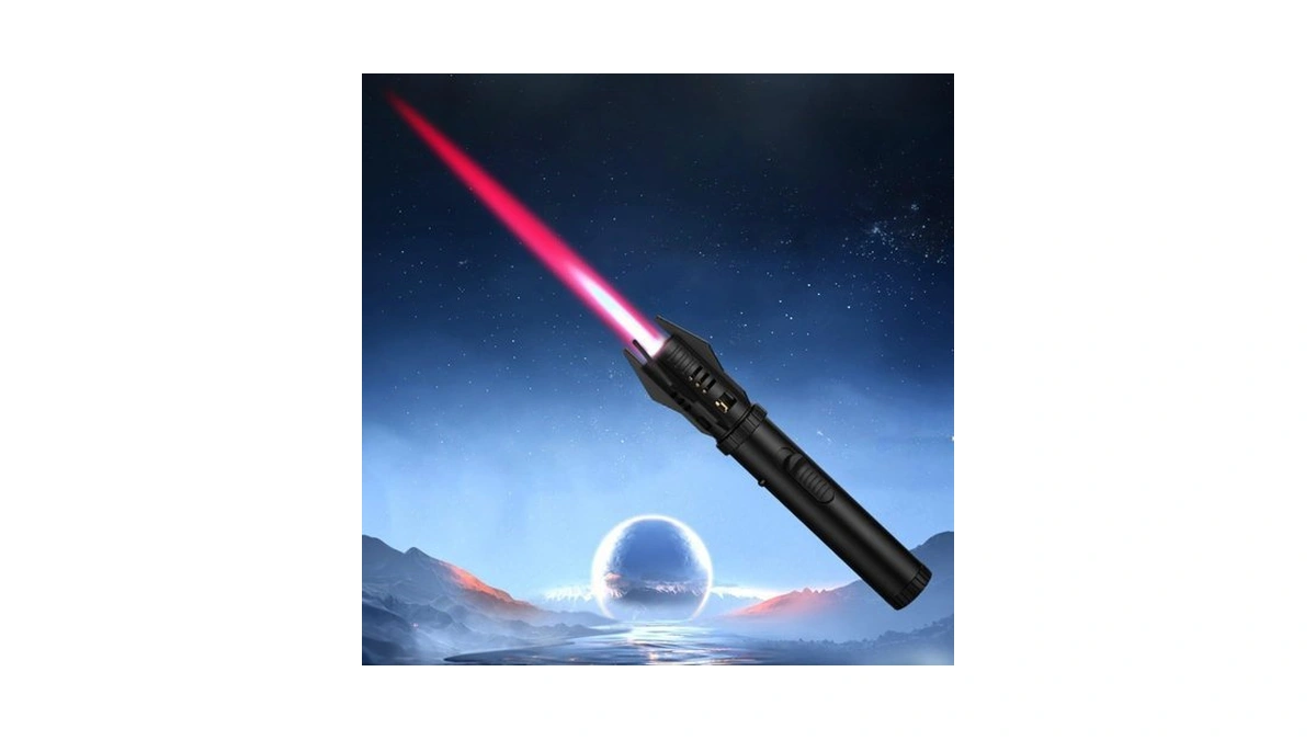Torch Lighter, Red/blue Flame Adjustable With Safety Lock, Bright Fire
