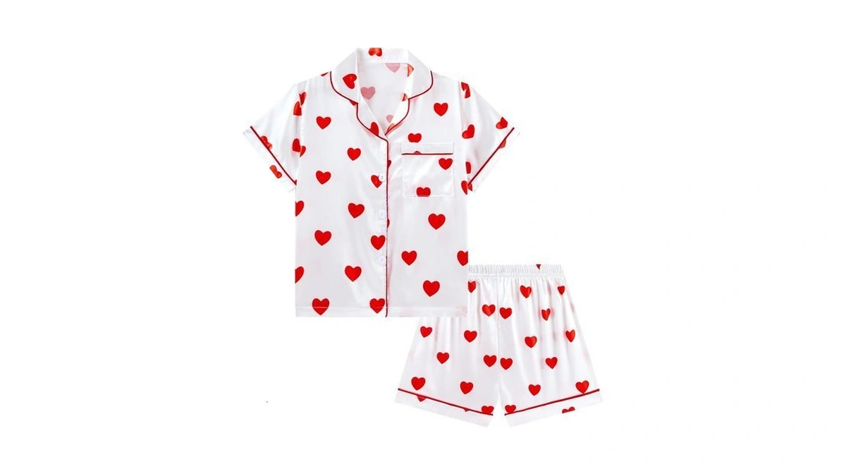 Dipug Girls Pajamas Satin Pajama Silk Pjs Short Sleeve Sleepwear