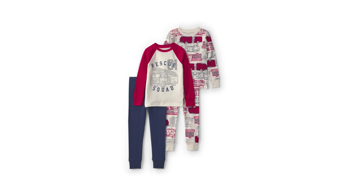 Carter's Boy 4-piece Tight Fit Cotton Pajama Set, Fire Truck