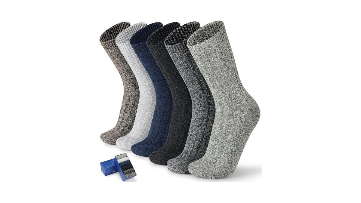 Socks For Men 5-6 Pairs Winter Warm Wool Heated Thermal