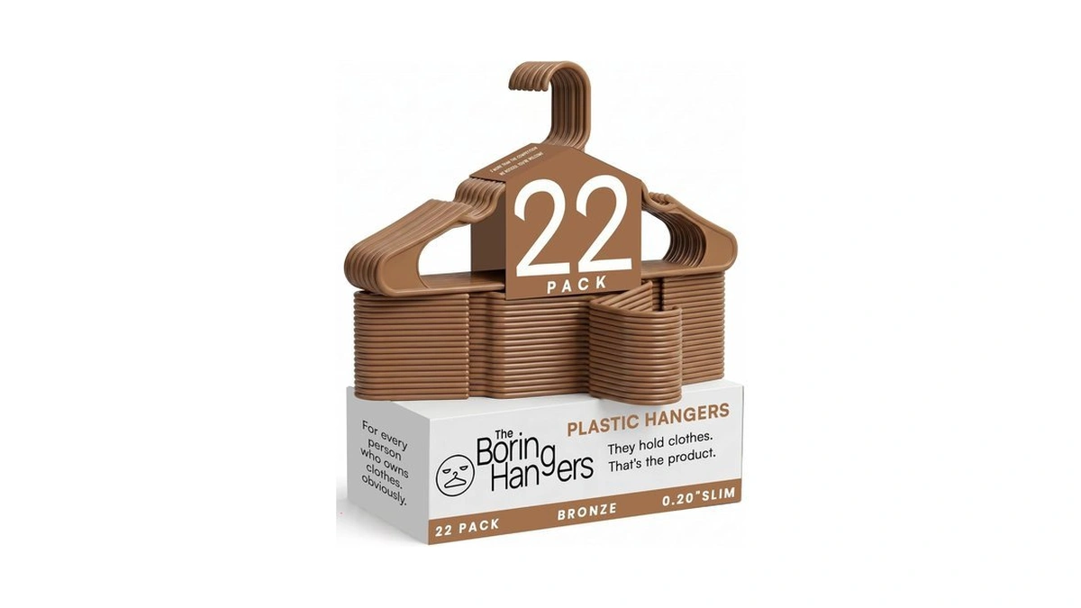 The Boring Hangers Bronze Plastic Hangers 22 Pack - 10