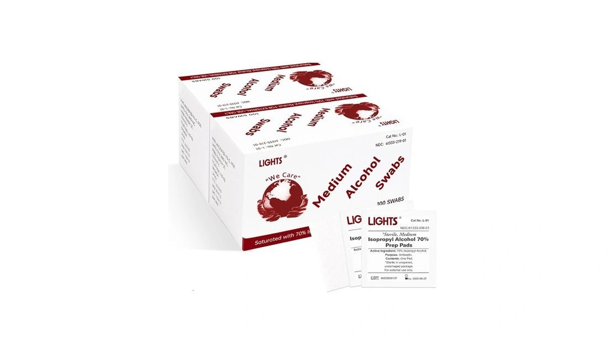 Alcohol Prep Pads 200 Count, Individually Wrapped 70% Isopropyl Alcohol