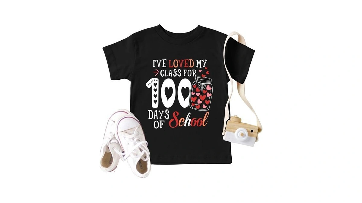 Ithalt Toddler Boys Girls 100 Days Of School Shirt Kids