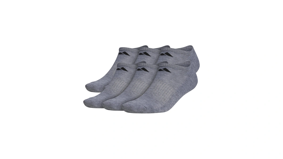 Adidas Men's Athletic Cushioned No Show Socks 6 Pairs