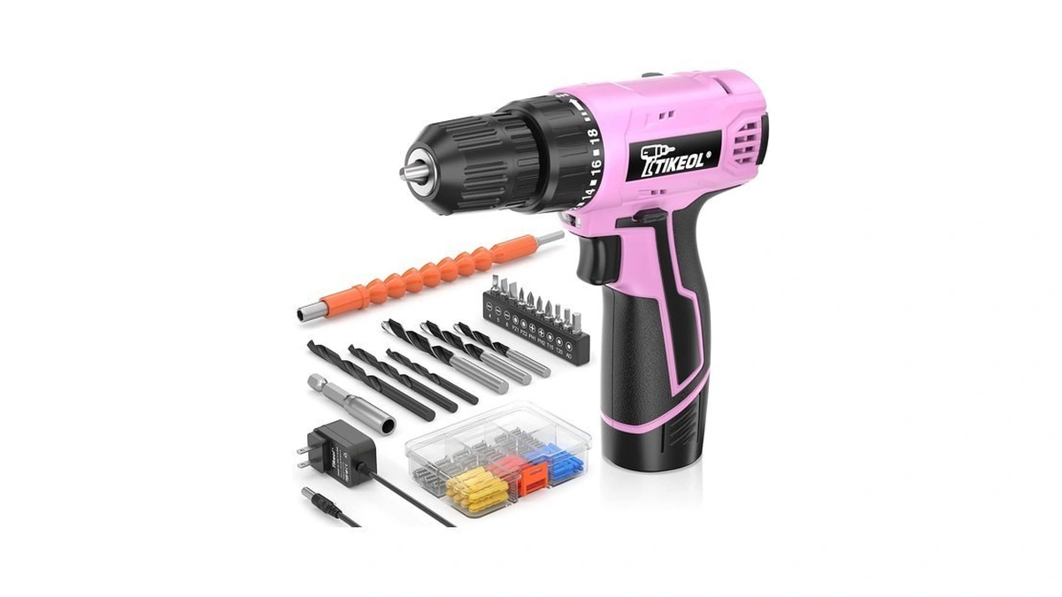 Tikeol 12v Cordless Drill Set With Battery & Charger, Electric