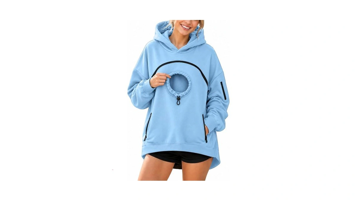 Ksadzaie Pet Pouch Hoodie, Cat Carrier Hoodie With Dog Pouch