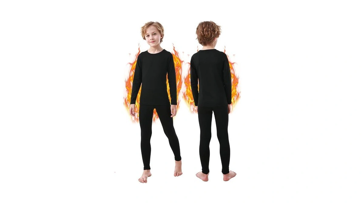 Boys Thermal Underwear Set Long Johns Kids Fl...