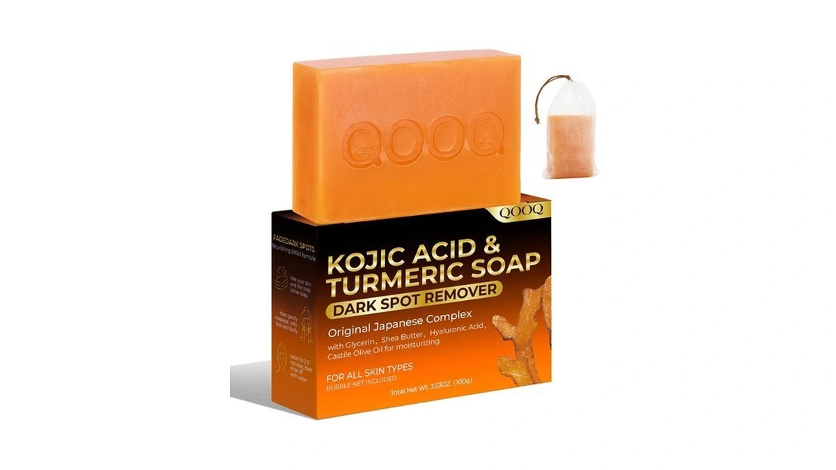 Qooq Turmeric Kojic Acid Soap For Dark Spot Remover -