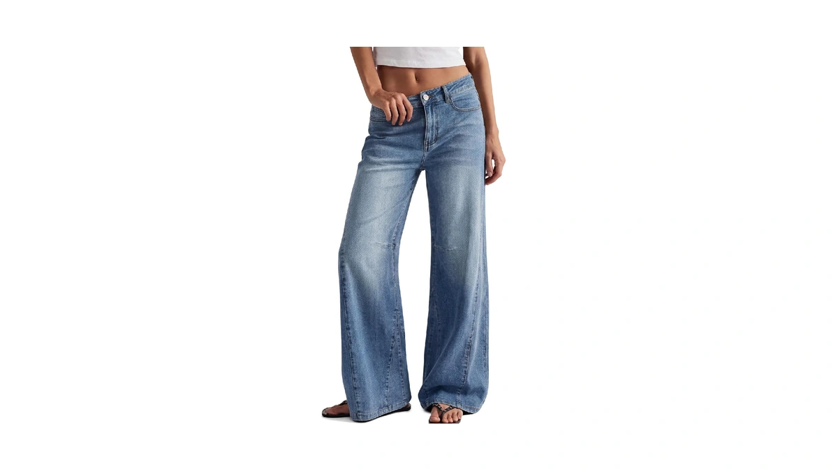 Trendy Queen Women Wide Leg Jeans High Waiste...
