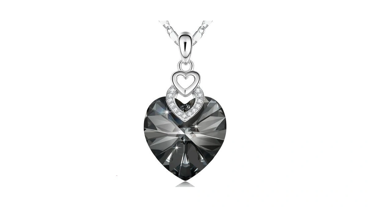 Plato H 3 Hearts Crystal Necklace For Women, Pendant Engraved