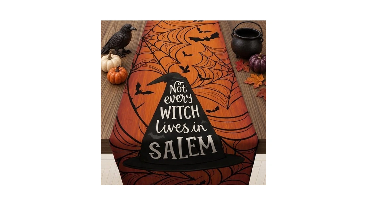 Halloween Party Decorations - Spider Web Witch Hat Table Runner