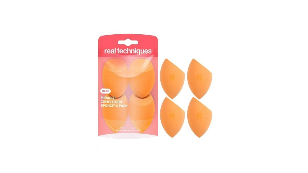 Real Techniques Miracle Complexion Sponge, 4 Pack, Makeup Blending Sponges