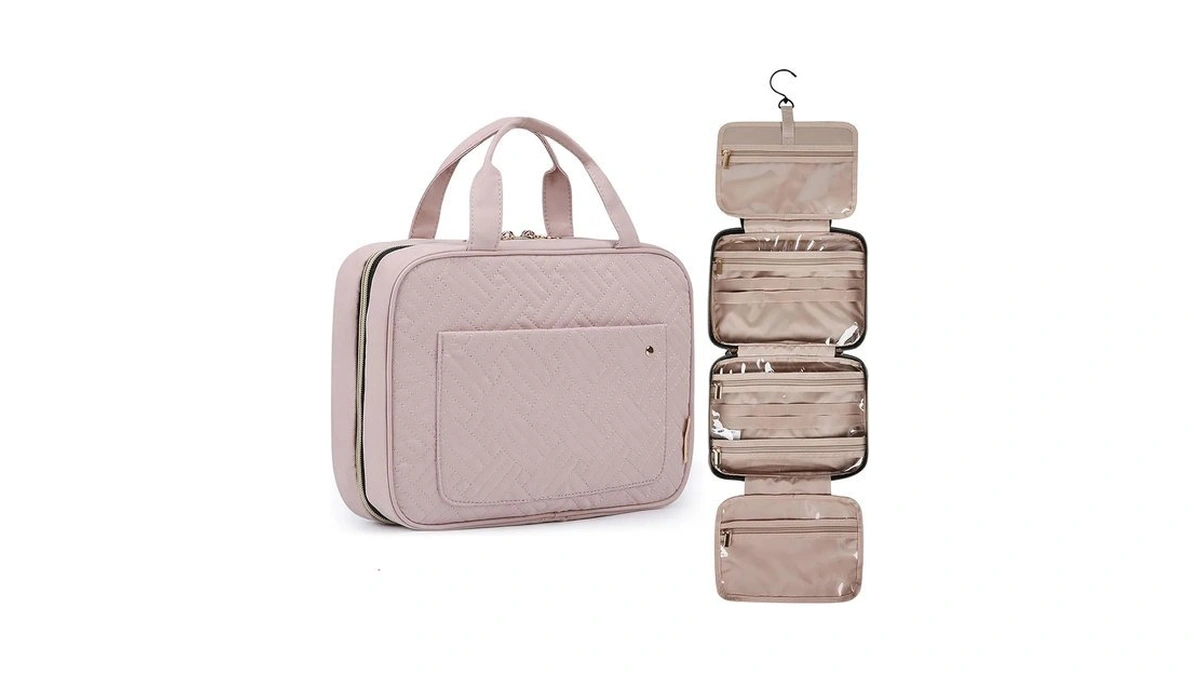 Bagsmart Toiletry Bag Travel Bag With Hanging Hook, Water-resistant Makeup