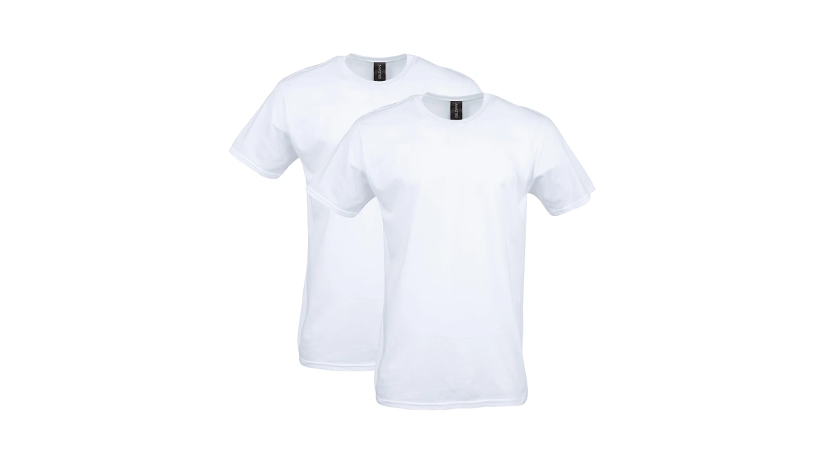 Gildan Adult Softstyle Cotton T-shirt, Style G64000, Multipack, White (2-pack),